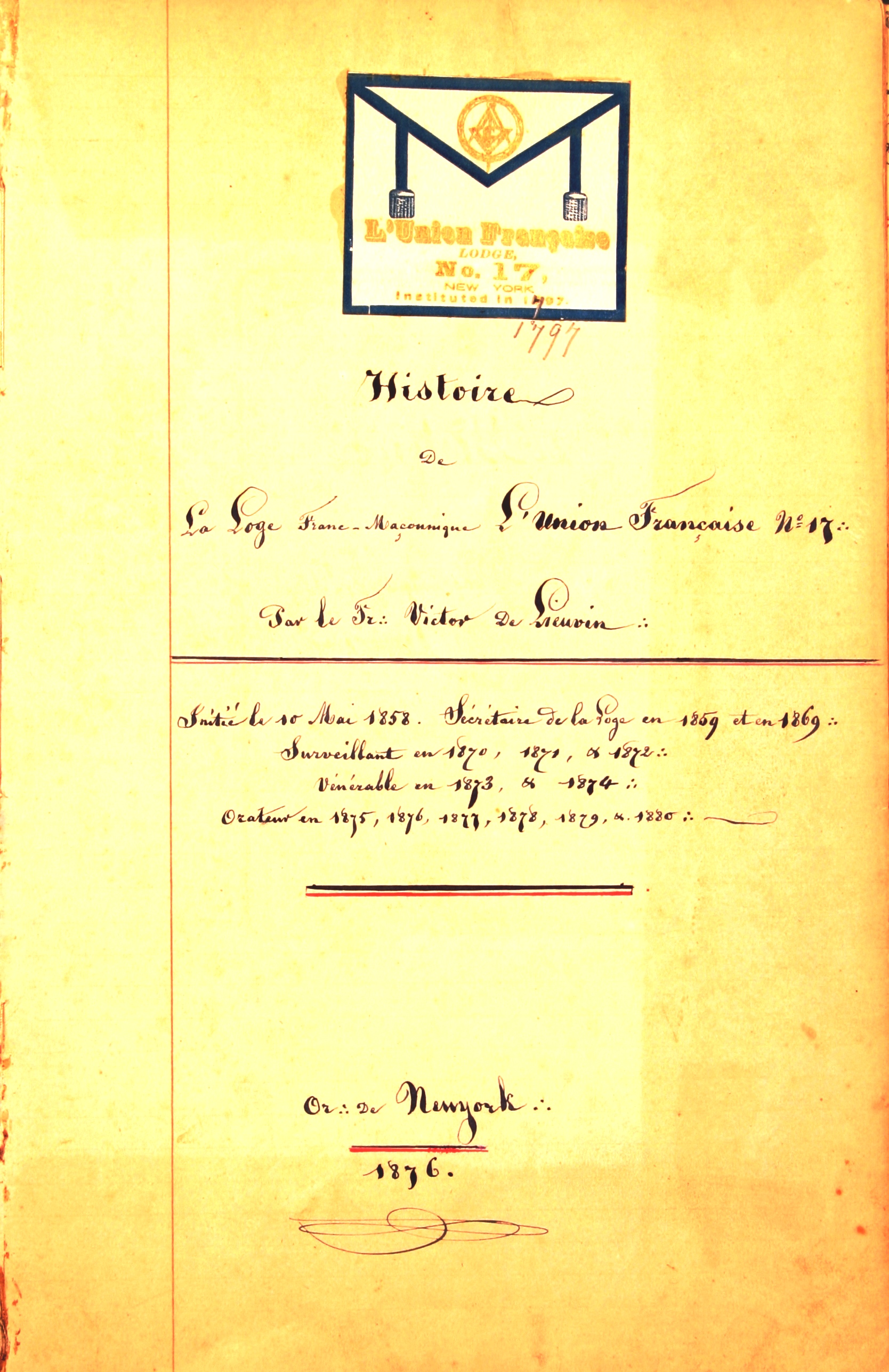 Historique de De Lieuvin, notes manuscrites